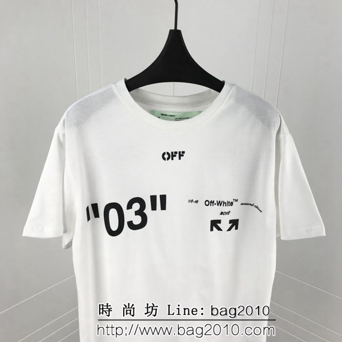 OFF-white19ss春夏新款 03支線系列 箭頭印花 精梳棉短袖 男女同款 ydi1455